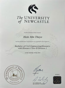 Fake Certificate from University of Newcastle Template