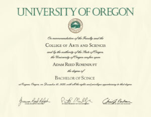 Fake Certificate from University of Oregon Template