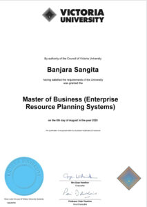 Fake Certificate from Victoria University Template