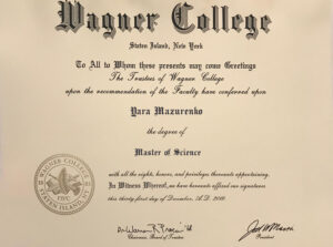 Fake Certificate from Wagner College Template