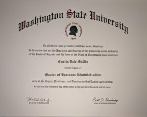 Fake Certificate from Washington State University Template