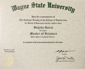 Fake Certificate from Wayne State University Template