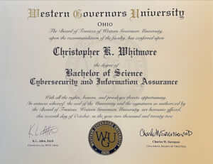 Fake Certificate from Western Governors University Template