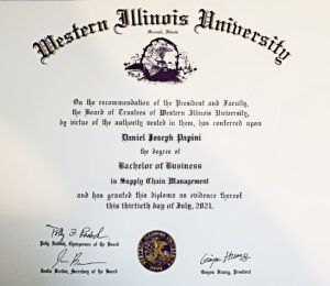 Fake Certificate from Western Illinois University Template