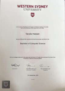 Fake Certificate from Western Sydney University Template