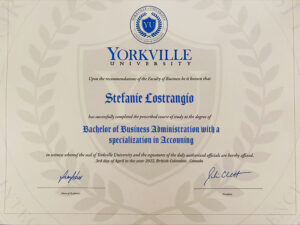 Fake Certificate from Yorkville University Template
