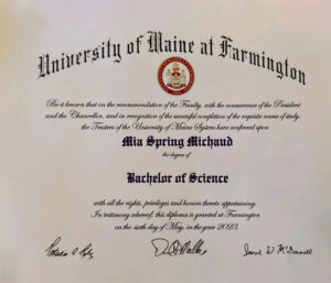 Fake Certificate from the University of Maine at Farmington Template