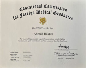 Fake Educational Commission for Foreign Medical Graduates Medical Certificate PSD Templates