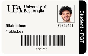Create University of East Anglia Student ID Cards with Fillable PSD Templates